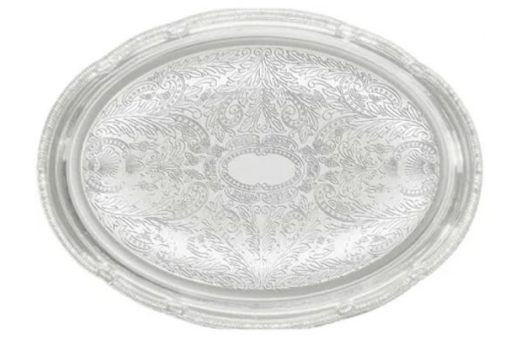 Silver Serving tray- Oval
